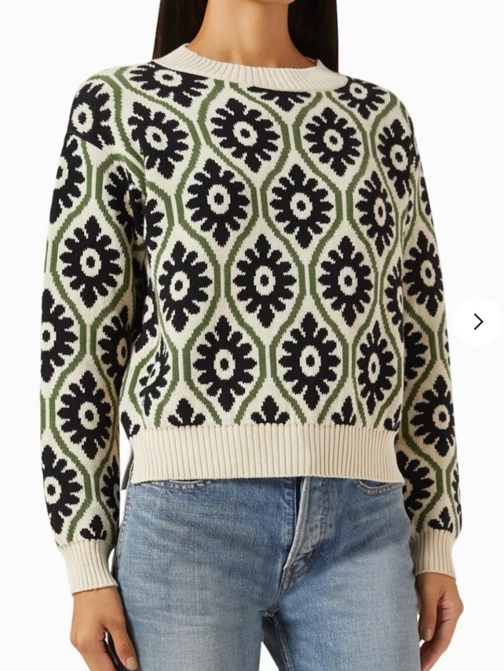 Size S or M Weekend Max Mara Tavola Floral Jacquard Knit Sweater